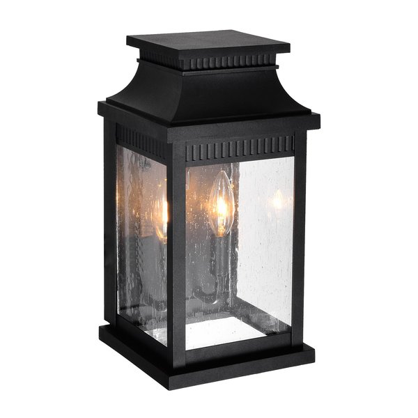 Cwi Lighting Milford 2 Light Outdoor Black Wall Lantern 0418W7S-2